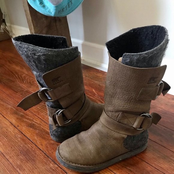 Sorel Chipahko boots leather felt winter brown/tan - Picture 4 of 8